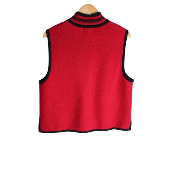 Vintage Cambridge Dry Goods Red Wool Vest Womens Size L - Picture 2 of 6